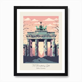 The Brandenburg Gate   Berlin, Germany   Cute Botanical Illustration Travel 0 Poster Art Print