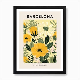 Flower Market Poster Barcelona Spain 2 Art Print