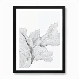 Line Drawing Of A Flower 2 Art Print