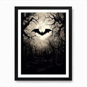 Bat Flying Illustration 2 Art Print