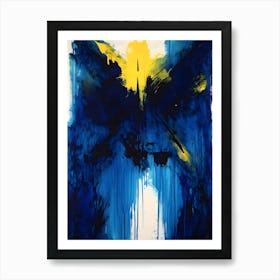 Blue And Yellow Abstract Painting 5 Art Print