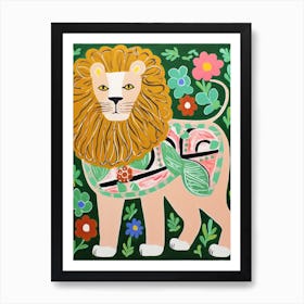 Maximalist Animal Painting Lion 1 Art Print