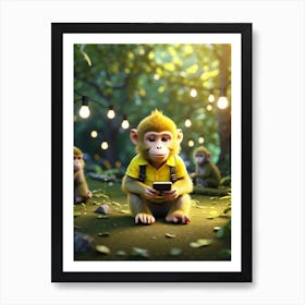 Monkeys In The Forest Art Print