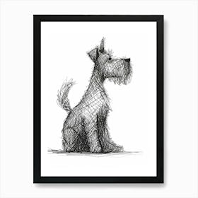 Lakeland Terrier Dog Line Sketch 1 Art Print