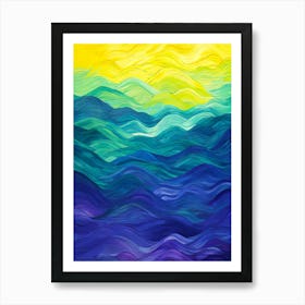 Ocean Waves At Sunset Art Print