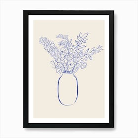 Flower Vase - Royal Blue Art Print