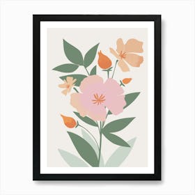 Pastel Flowers Scandinavian 4 Art Print