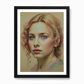 Girl With Blue Eyes Art Print