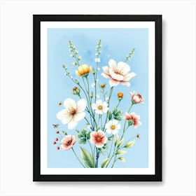 Watercolor Flowers 7 Art Print