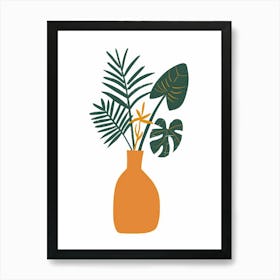 Vase Of Tropical Plants Art Print