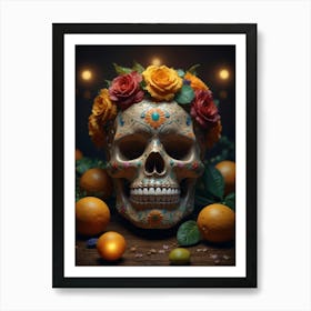 Day Of The Dead Skull 2 Art Print