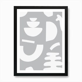 Abstract Shapes - Grey Poster