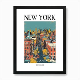 East Village New York Colourful Silkscreen Illustration 4 Poster Art Print