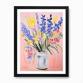 Flower Painting Fauvist Style Larkspur 1 Art Print