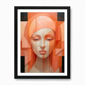 Abstract Geometric Lady Portrait 26 Art Print