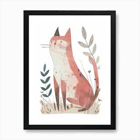 Cymric Cat Clipart Illustration 3 Art Print