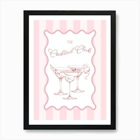 The Cocktail Club - Pink And Red Art Print