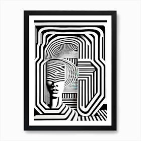 Black and White Deco Geometry Art 2 Art Print