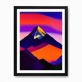 Geometric Mountain At Dusk Art Print