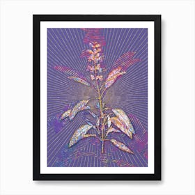 Geometric Sage Plant Mosaic Botanical Art on Veri Peri n.0179 Art Print