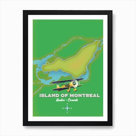 Island Of Montreal map Art Print