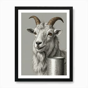 Goat In A Bucket Art Print