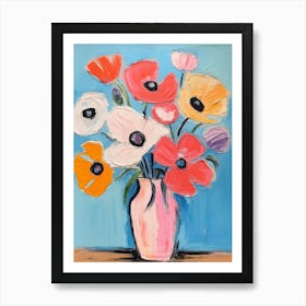 Flower Painting Fauvist Style Anemone 2 Art Print