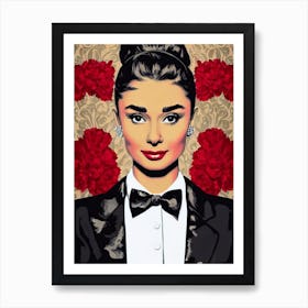 Audrey Hepburn Illustration Movies Art Print