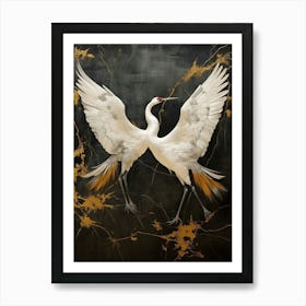 Crane Tsuru Japanese Style Illustration 5 Art Print