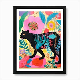 Maximalist Animal Painting Panther 3 Art Print