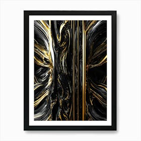 Abstract Black And Gold Art Print