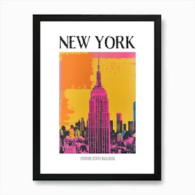 Empire State Building New York Colourful Silkscreen Illustration 1 Poster Art Print