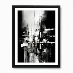 Reflection Abstract Black And White 2 Art Print