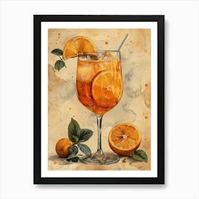 Orange Aperol Spritz Art Print Art Print