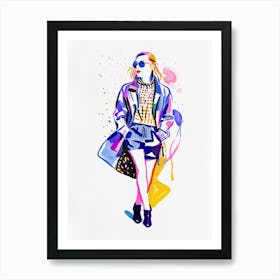 Fashion Girl Watercolor Illustration Art Print