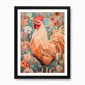 Chicken 2 Detailed Bird Painting Art Print