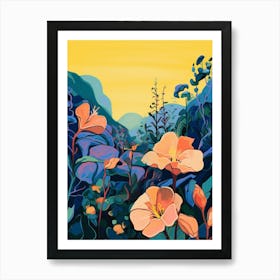 Boho Wildflower Painting Evening Primrose 2 Art Print