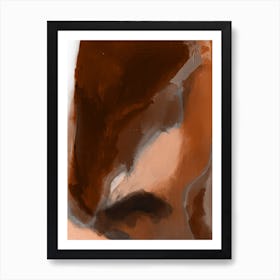Brown Abstract Paint Art Print