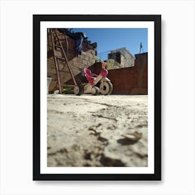 bike on the terrace Art Print