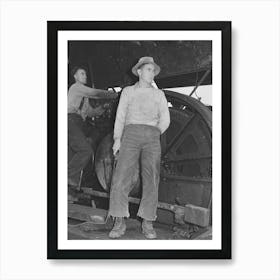 Long Bell Lumber Company, Cowlitz County, Washington, Whistle Punk On A Donkey Engine, He Gives Signals For Art Print