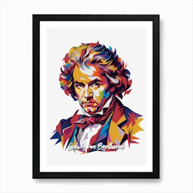 Ludwig Van Beethoven 03 Portrait WPAP Pop Art Art Print