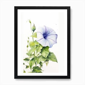 Beehive With Morning Glory Watercolour Illustration 4 Art Print