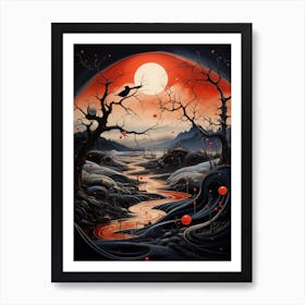 Sakura River Art Print