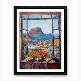 Window View Of Cape Town In The Style Of Impressionism 1 Art Print