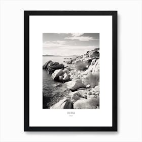 Poster Of Olbia, Italy, Black And White Photo 1 Art Print