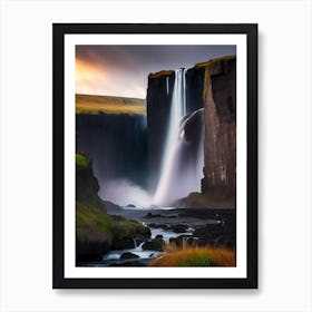 Skogarfoss Waterfall, Iceland Realistic Photograph (2) Art Print