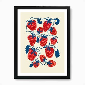 Strawberries Cream Art Print