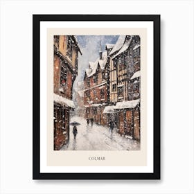 Vintage Winter Painting Poster Colmar France 2 Art Print