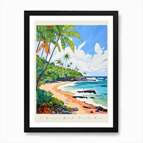 Poster Of El Yunque Beach, Puerto Rico, Matisse And Rousseau Style 2 Art Print