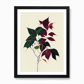 Western Poison Ivy Minimal Line Drawing 4 Art Print